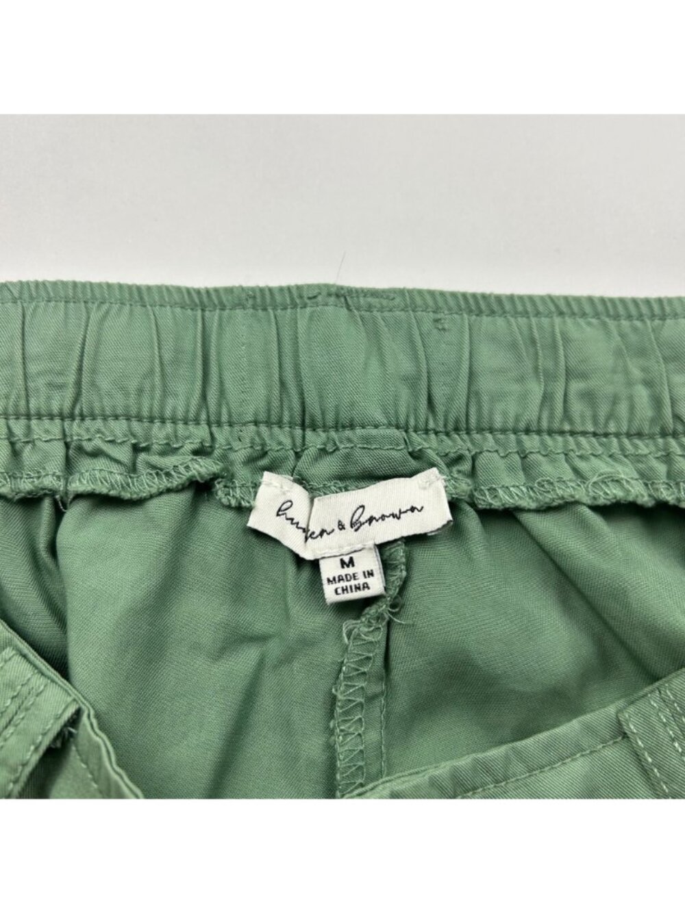 Hunter & Brown Sage Green Wide Leg Cargo Pant M - Picture 3 of 6